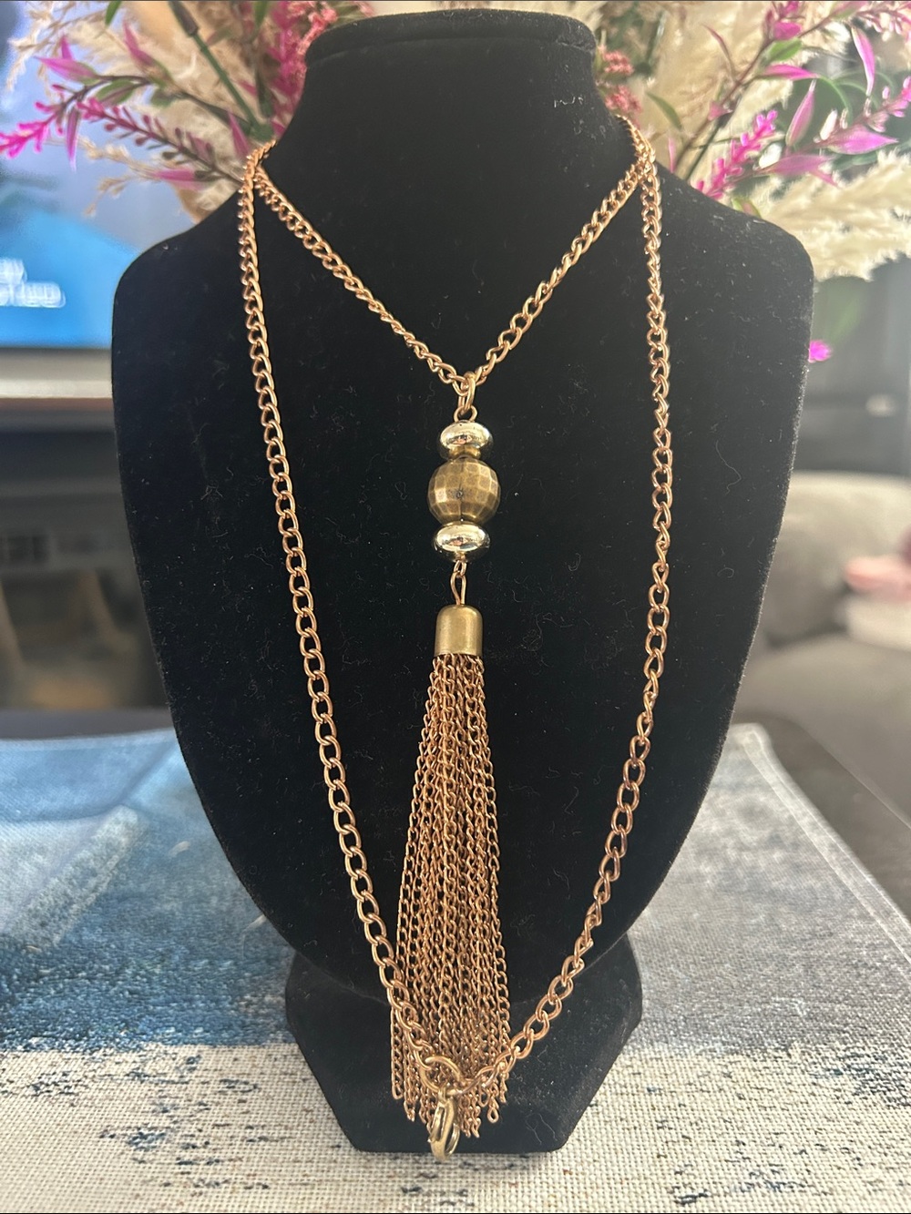 Gold-Tone Tassel Pendant Necklace - Women's Jewelry